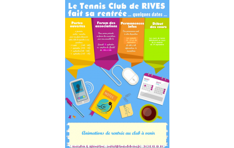 Toutes les dates de la rentrée 2026 du TC Rives